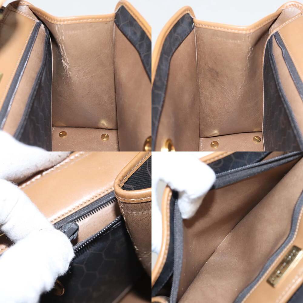 DIOR Honeycomb Canvas Hand Bag Pvc Black Brown - Picture 12 of 12